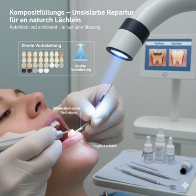 Komposit Kunststoff und Zahnfüllungen